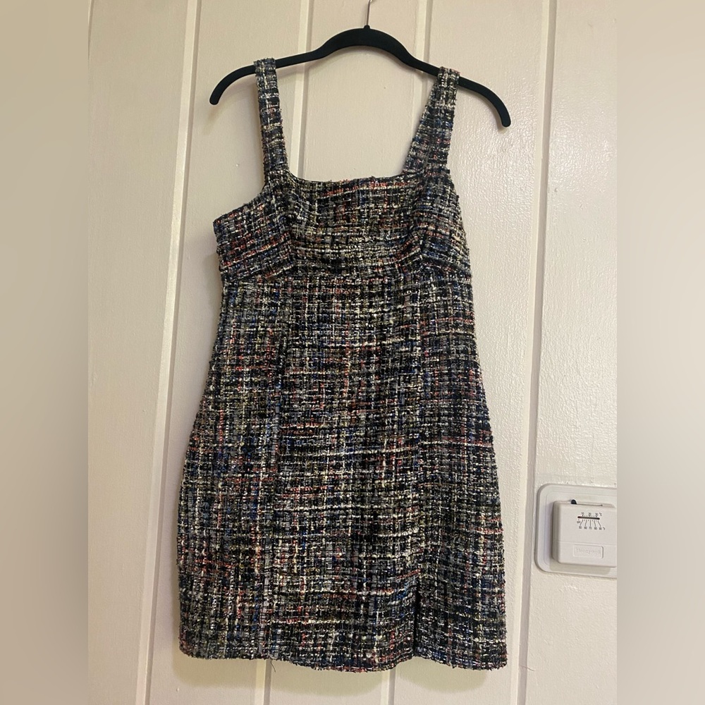 Francesca’s Square Neck Tweed Mini Dress